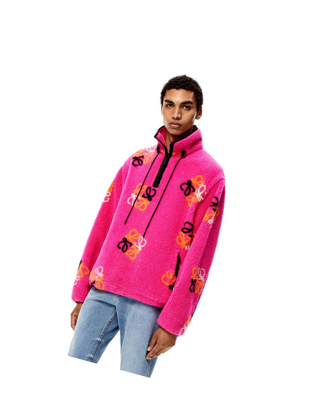 Loewe Pullover in Anagram jacquard fleece Rosas | LNXYV-5283
