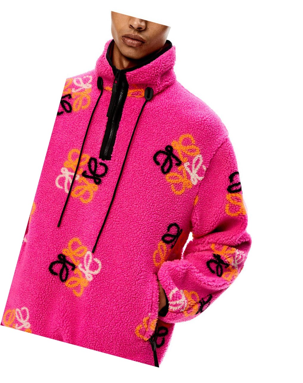 Loewe Pullover in Anagram jacquard fleece Rosas | LNXYV-5283