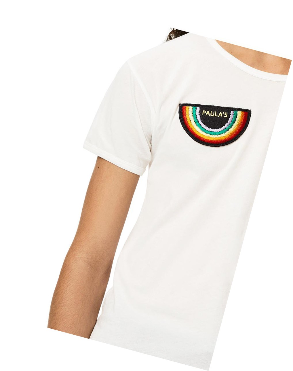 Loewe Rainbow patch T-shirt in cotton Ecru | XVGOF-3108