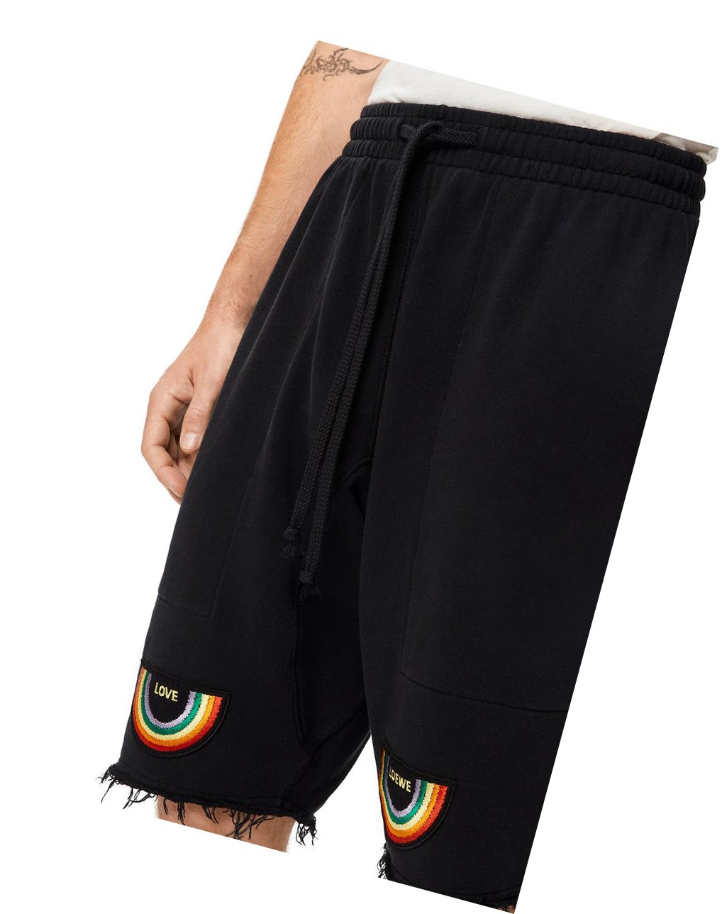 Loewe Rainbow patch shorts in cotton Negros | QNADB-1439