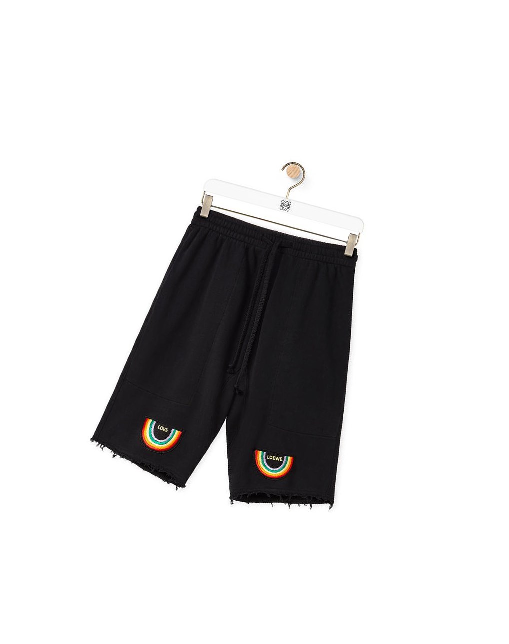 Loewe Rainbow patch shorts in cotton Negros | QNADB-1439