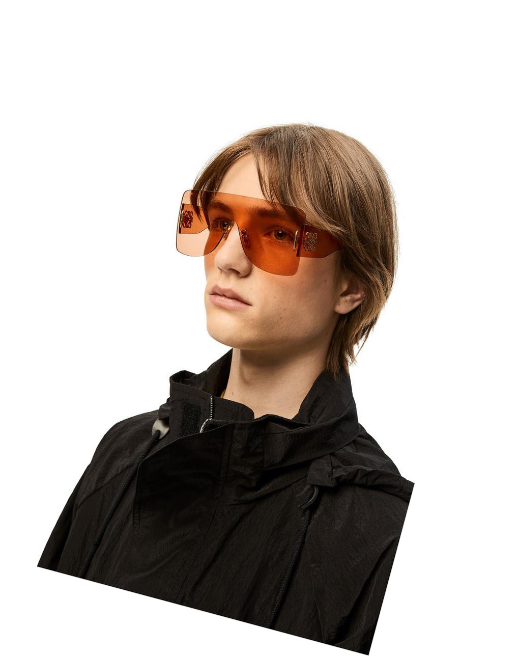 Loewe Rectangular mask sunglasses in nylon Naranjas | AZYWS-0746
