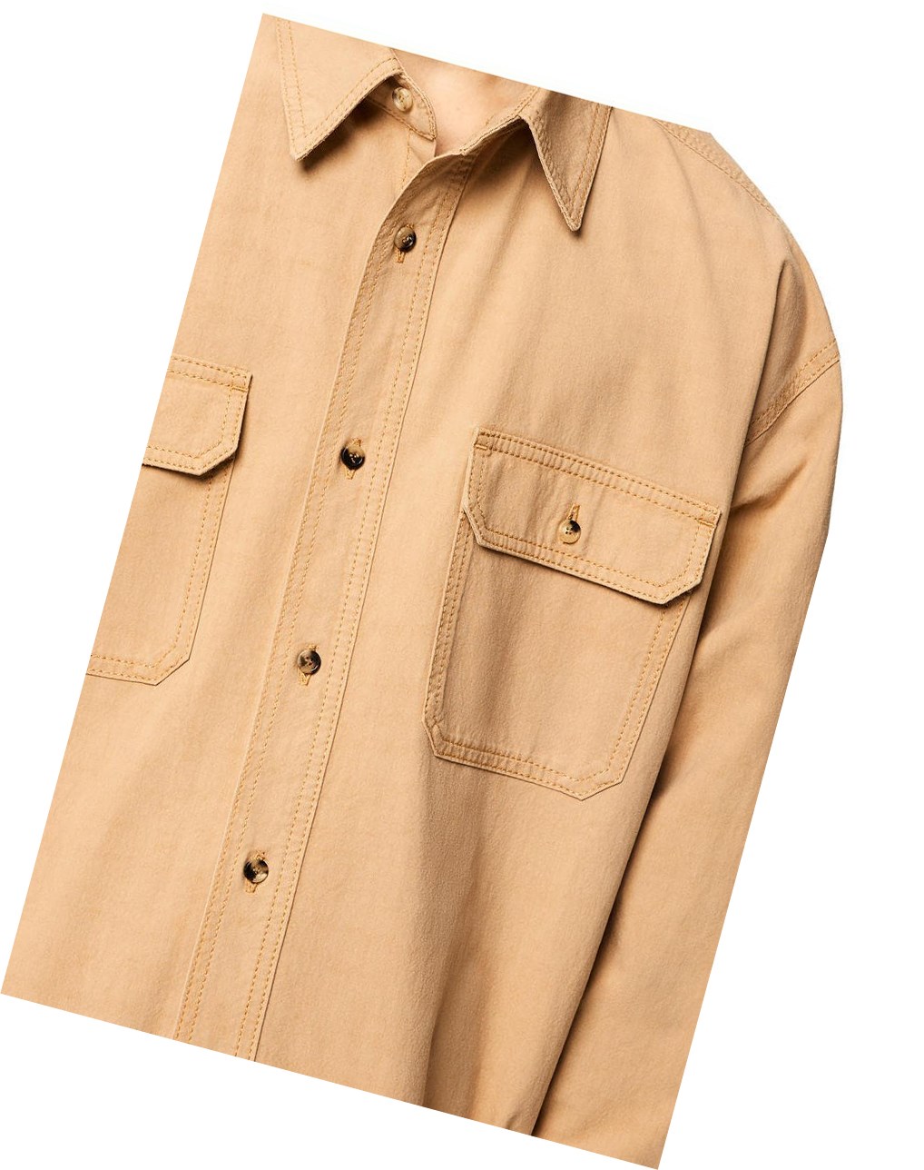 Loewe Relaxed chest pocket shirt in cotton and linen Make Up | QDCAJ-2950