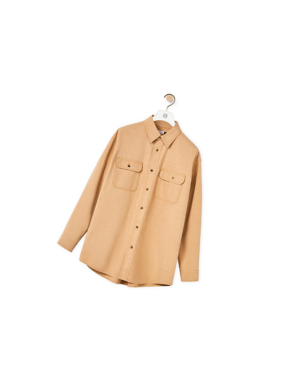Loewe Relaxed chest pocket shirt in cotton and linen Make Up | QDCAJ-2950