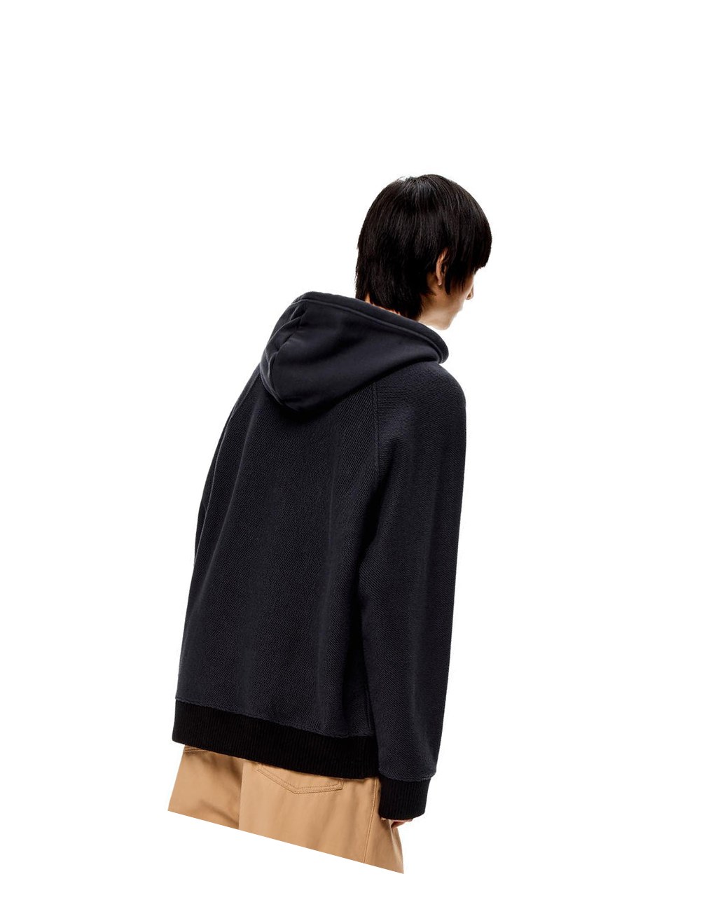 Loewe Reverse Anagram hoodie in cotton Azul Marino Oscuro | BIQXS-0869