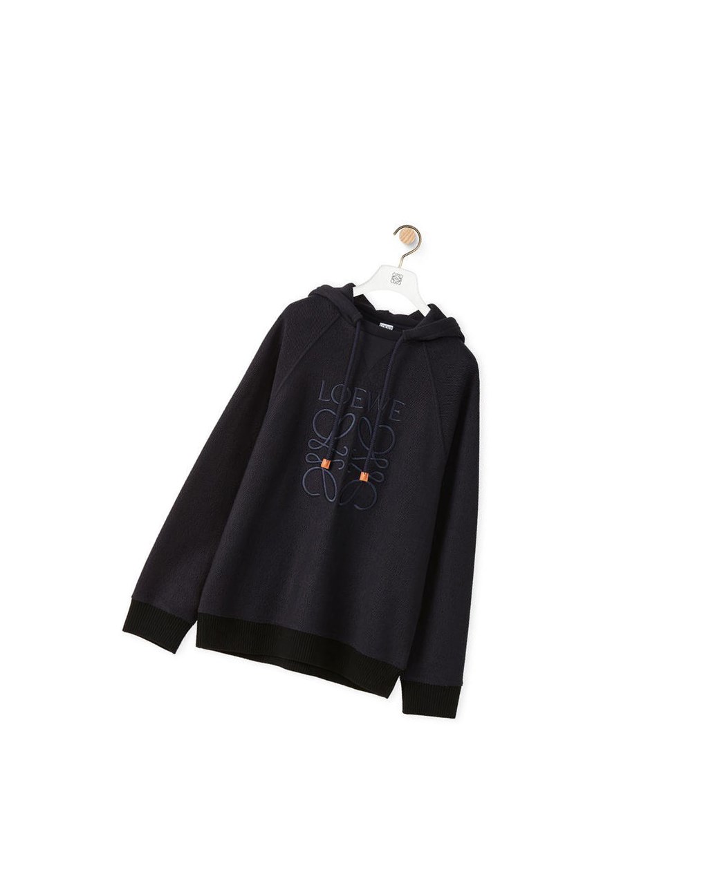 Loewe Reverse Anagram hoodie in cotton Azul Marino Oscuro | BIQXS-0869