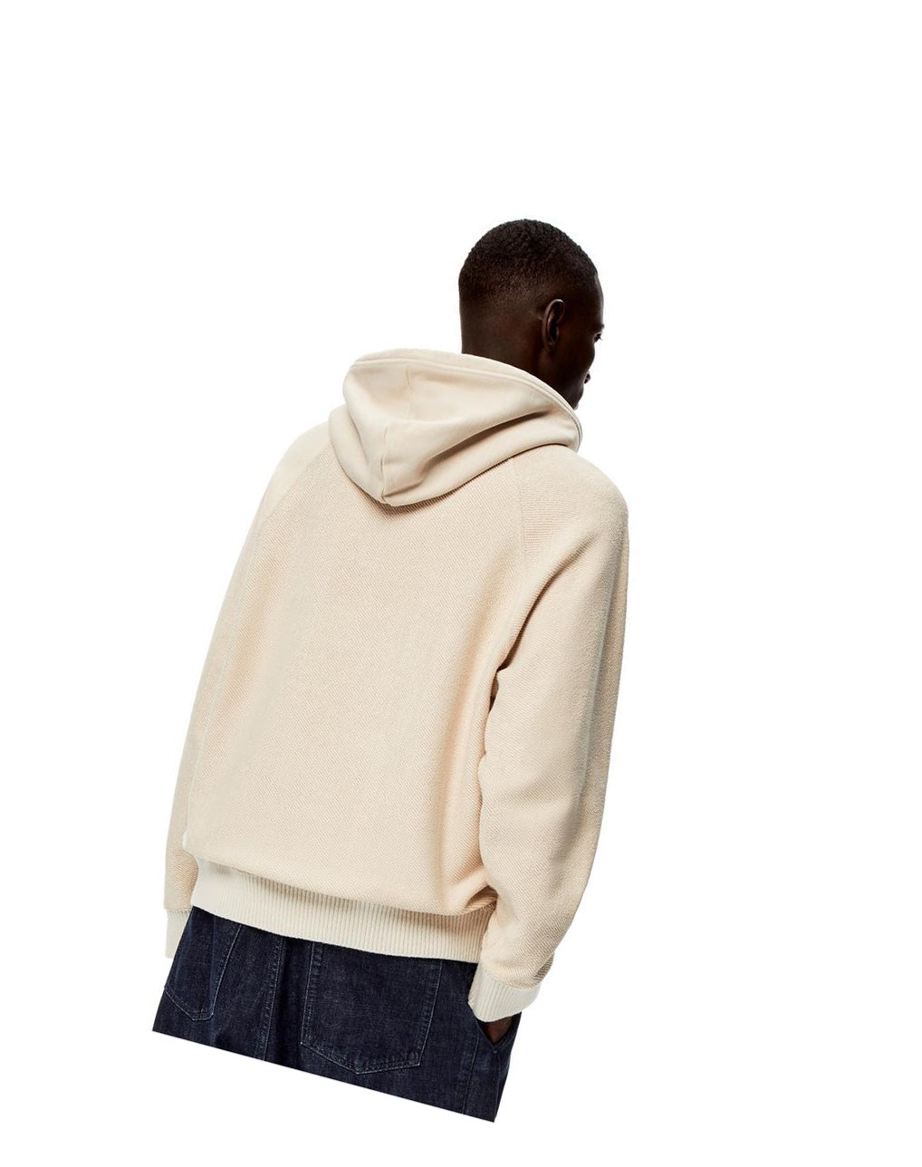 Loewe Reverse Anagram hoodie in cotton Ecru | LRMVJ-2190