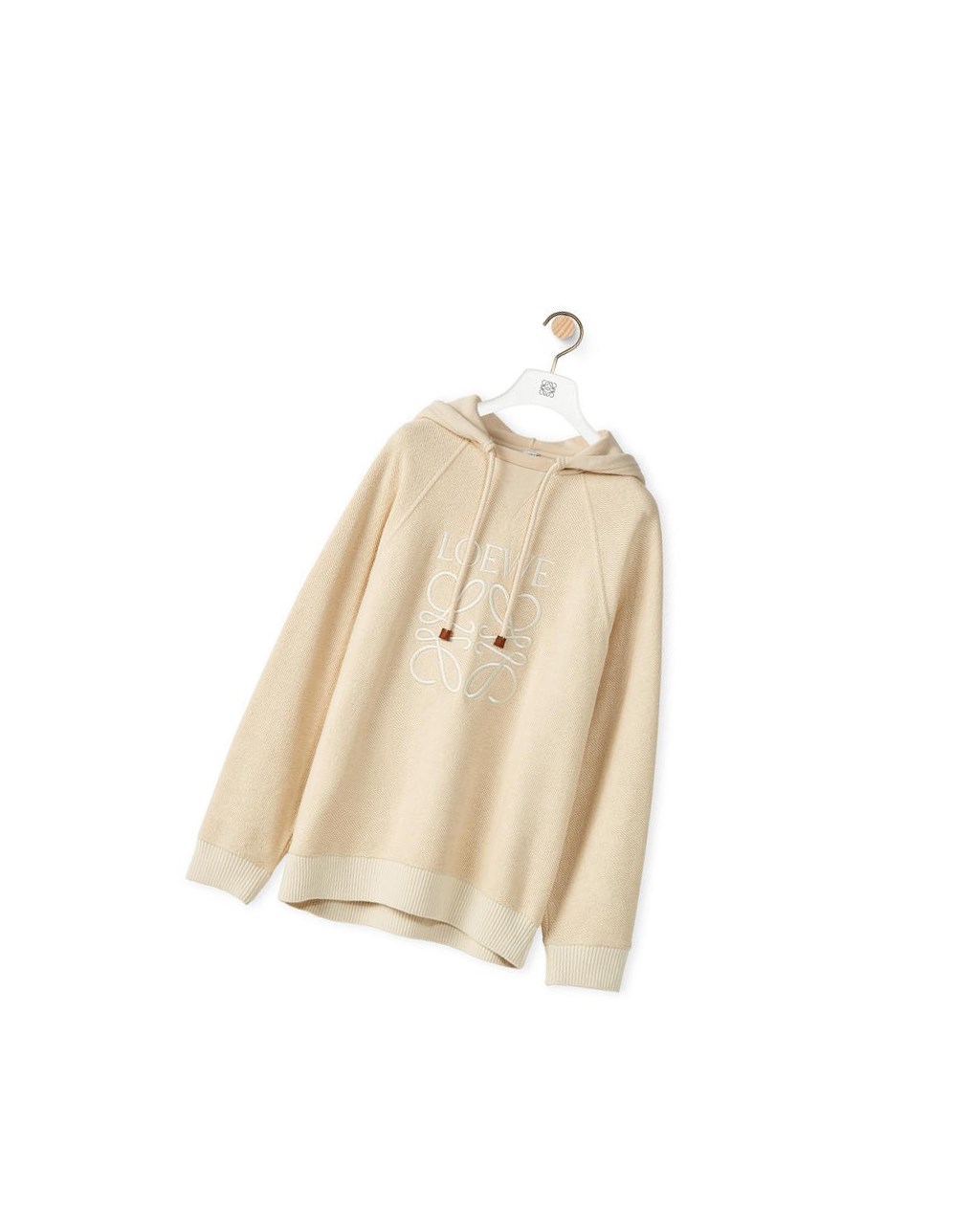 Loewe Reverse Anagram hoodie in cotton Ecru | LRMVJ-2190