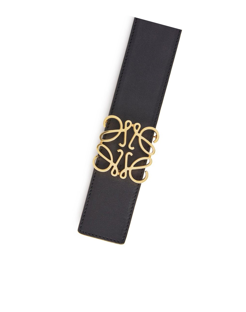 Loewe Reversible Anagram belt in smooth calfskin and brass Negros Azul Marino Dorados | TQKSH-5378