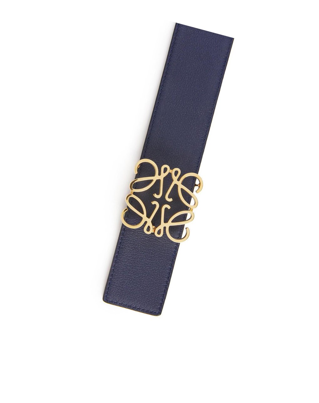 Loewe Reversible Anagram belt in smooth calfskin and brass Negros Azul Marino Dorados | TQKSH-5378