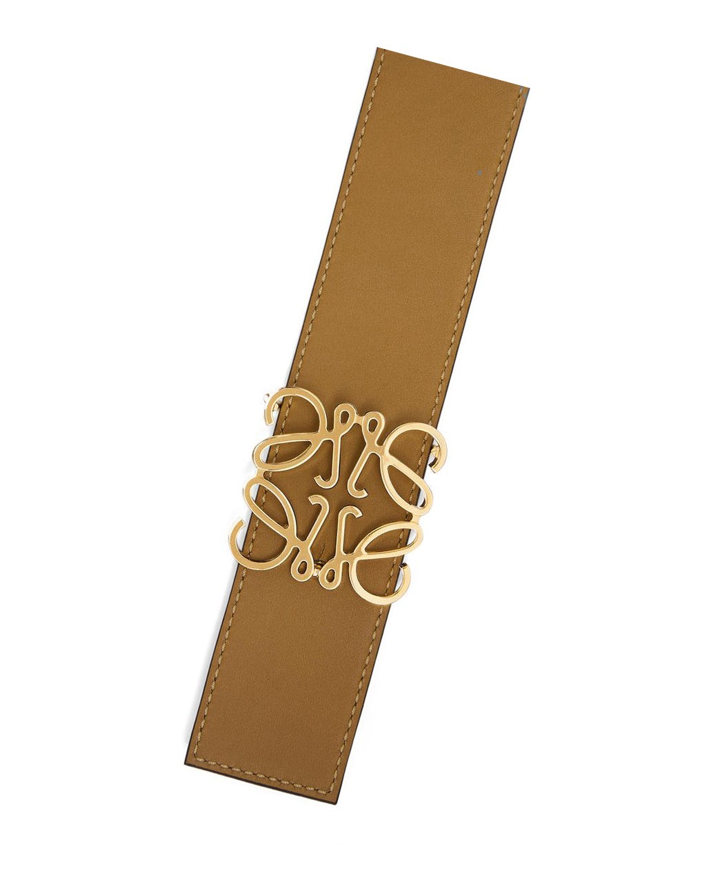Loewe Reversible Anagram belt in smooth calfskin and brass Chocolate Dorados | WSBVP-8410