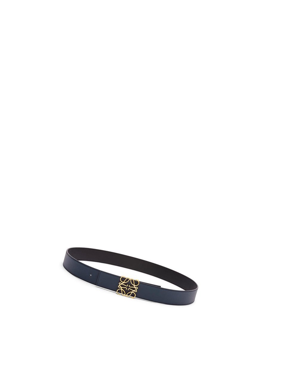 Loewe Reversible Anagram belt in smooth calfskin and brass Negros Dorados | YFXGK-1460