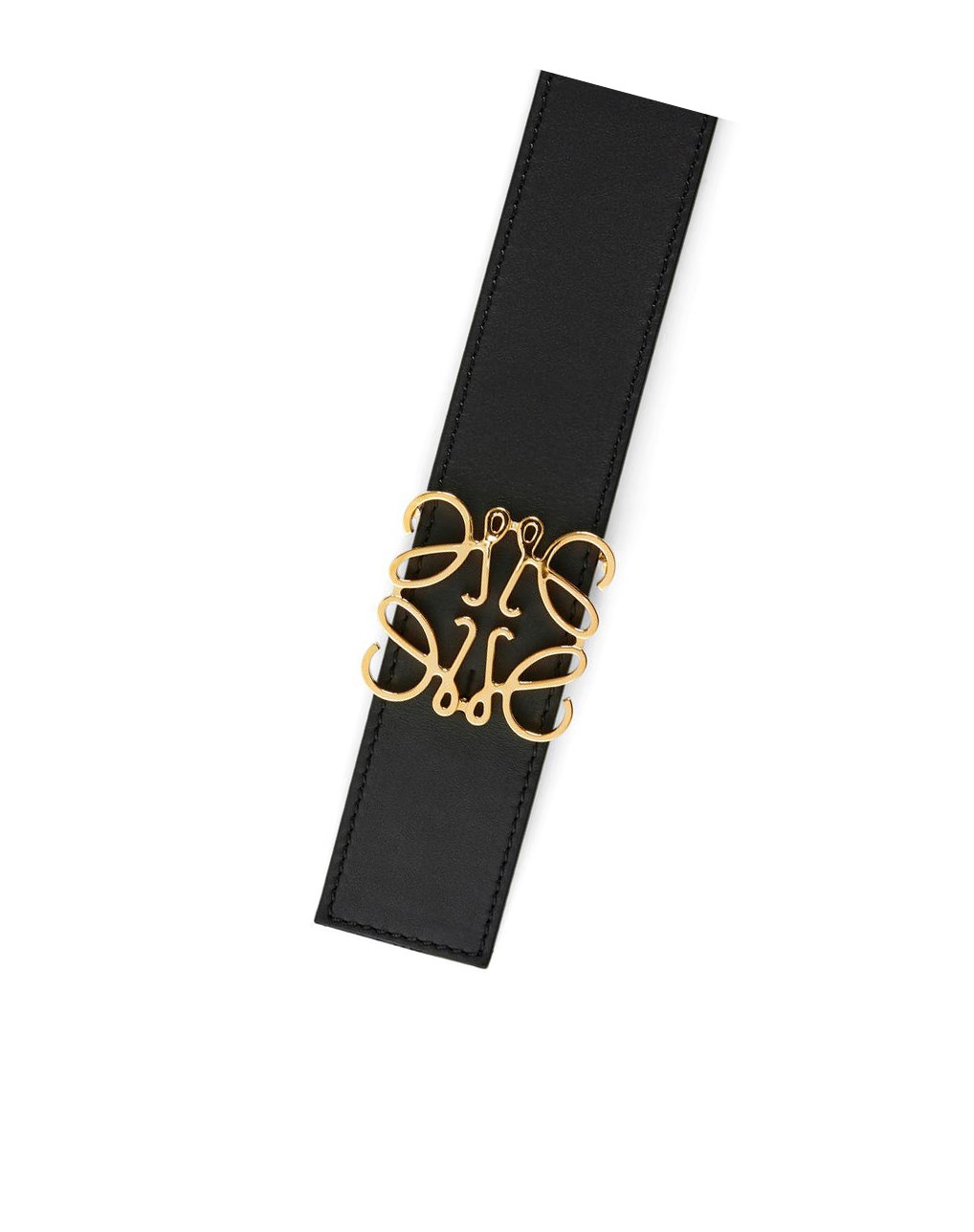 Loewe Reversible Anagram belt in smooth calfskin and brass Negros Dorados | YFXGK-1460