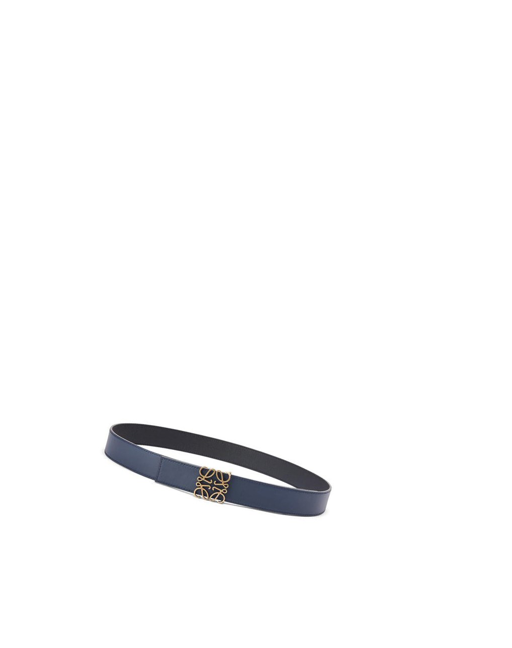 Loewe Reversible Anagram belt in soft grained calfskin Negros Dorados | BXASN-0867