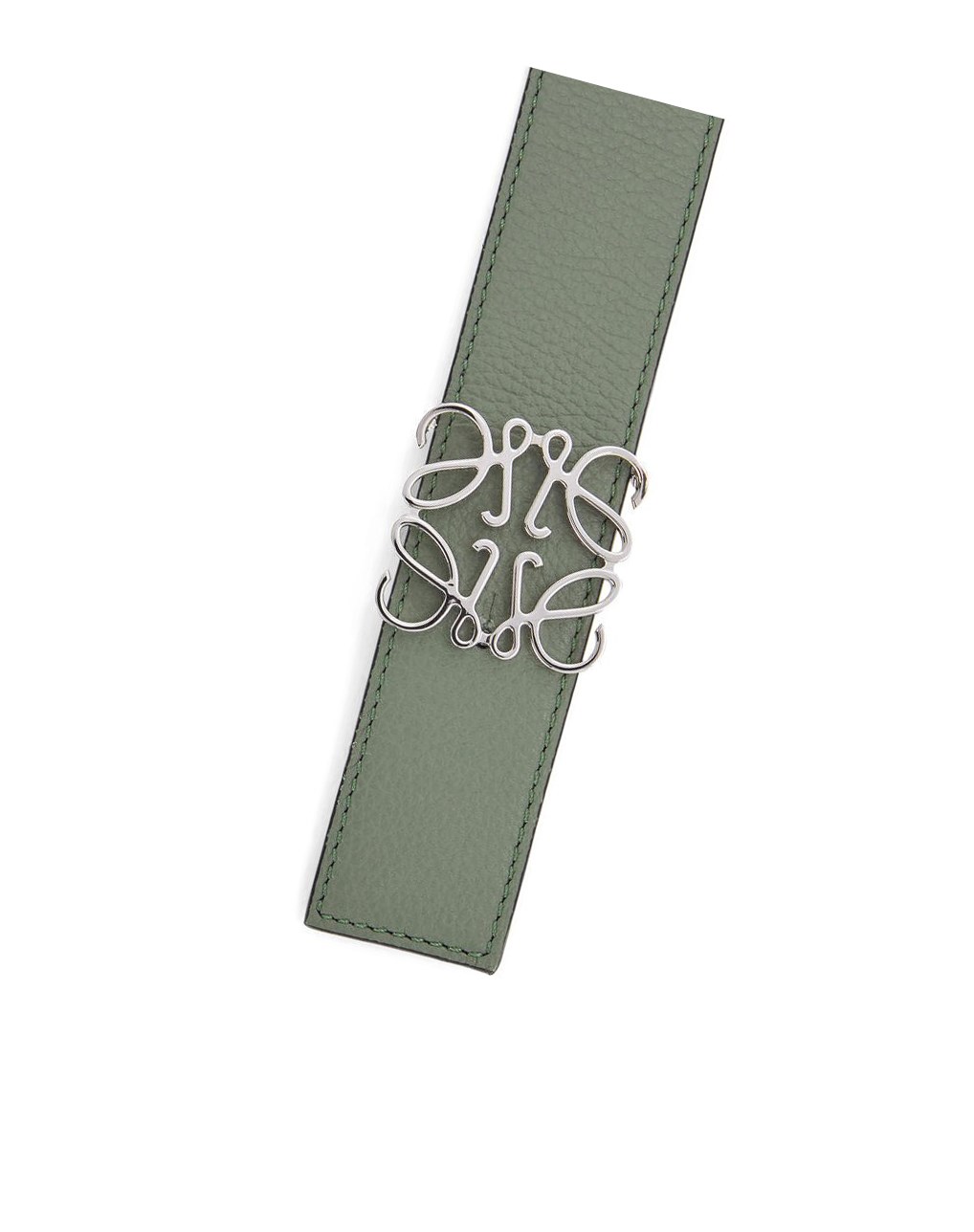 Loewe Reversible Anagram belt in soft grained calfskin Azules Kaki Verdes | EXDFA-0697