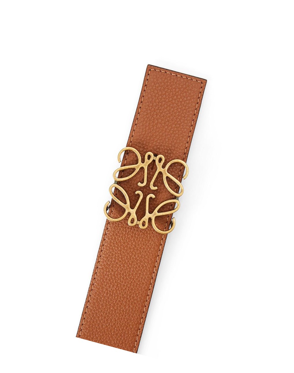 Loewe Reversible Anagram belt in soft grained calfskin Negros Dorados | PIQXO-3910
