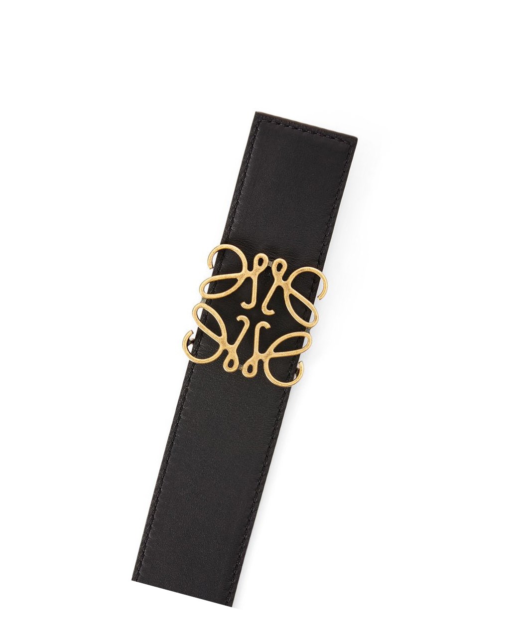Loewe Reversible Anagram belt in soft grained calfskin Negros Dorados | PIQXO-3910