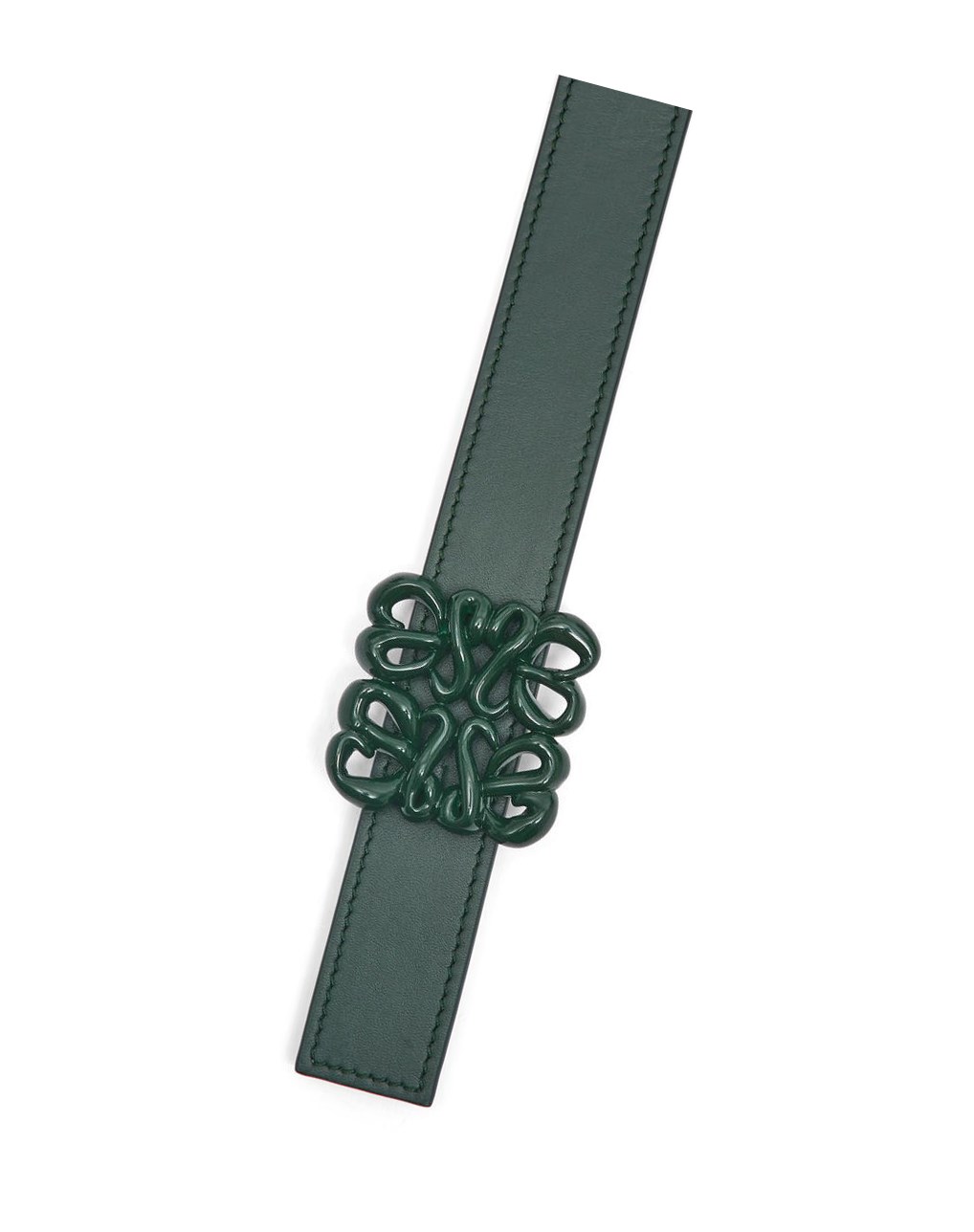 Loewe Reversible Inflated Anagram belt in soft calfskin Kaki Verdes | QURMO-8107