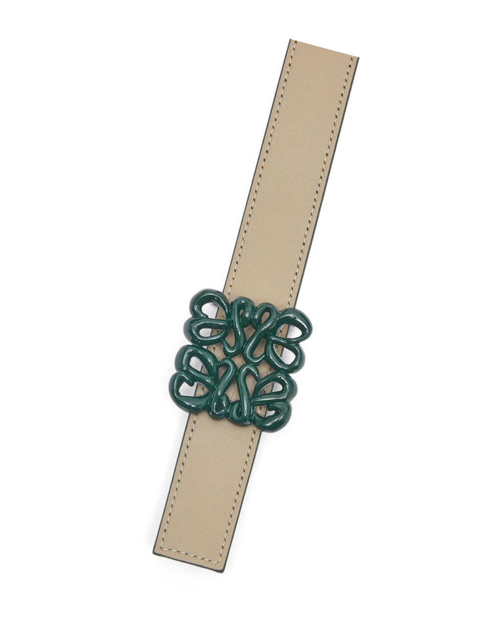 Loewe Reversible Inflated Anagram belt in soft calfskin Kaki Verdes | QURMO-8107