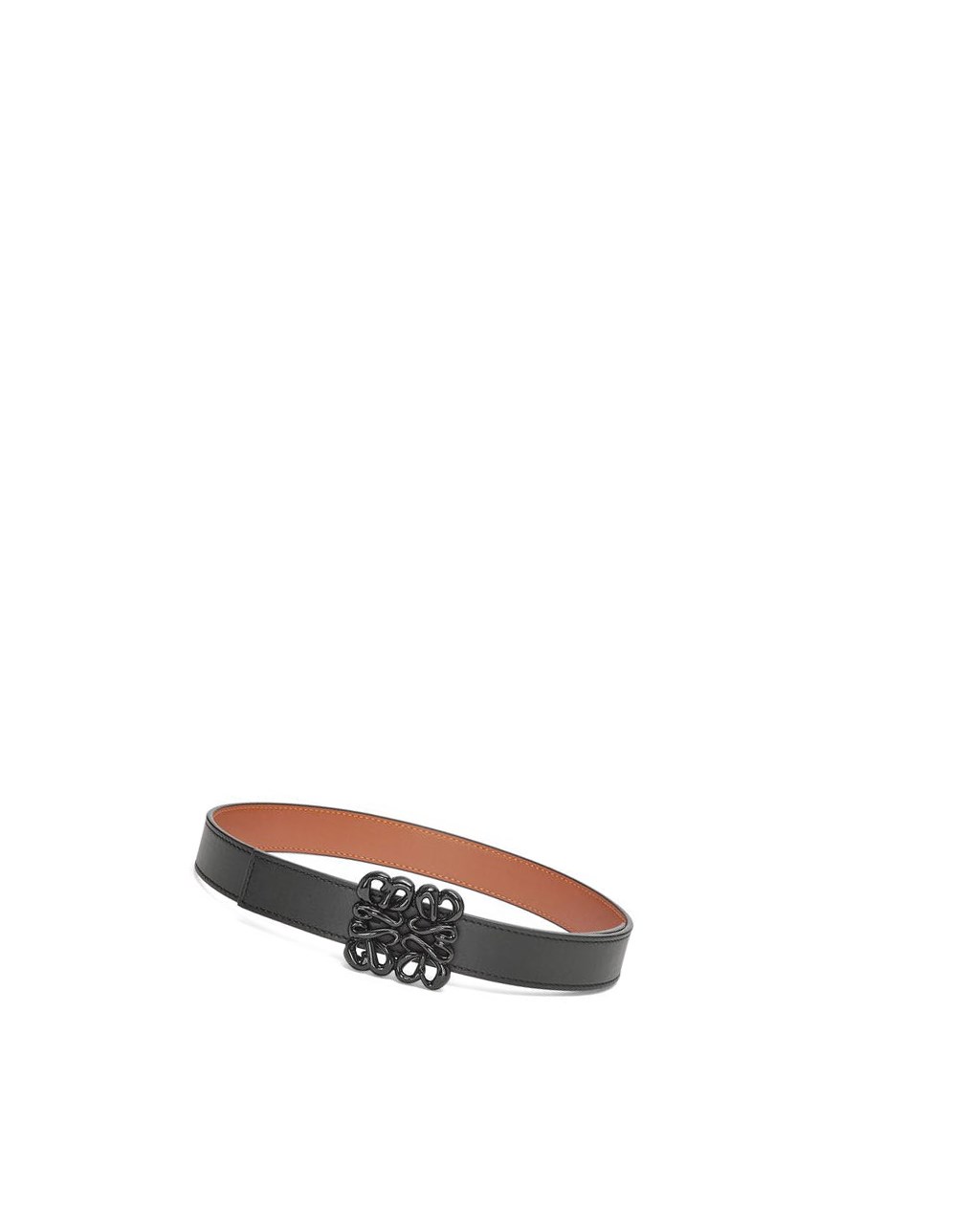Loewe Reversible Inflated Anagram belt in soft calfskin Negros | SHTIR-8359