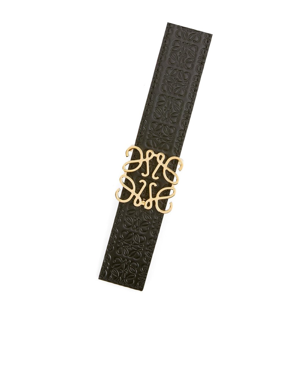 Loewe Reversible Repeat belt in silk calfskin Negros Dorados | JFVYU-8920