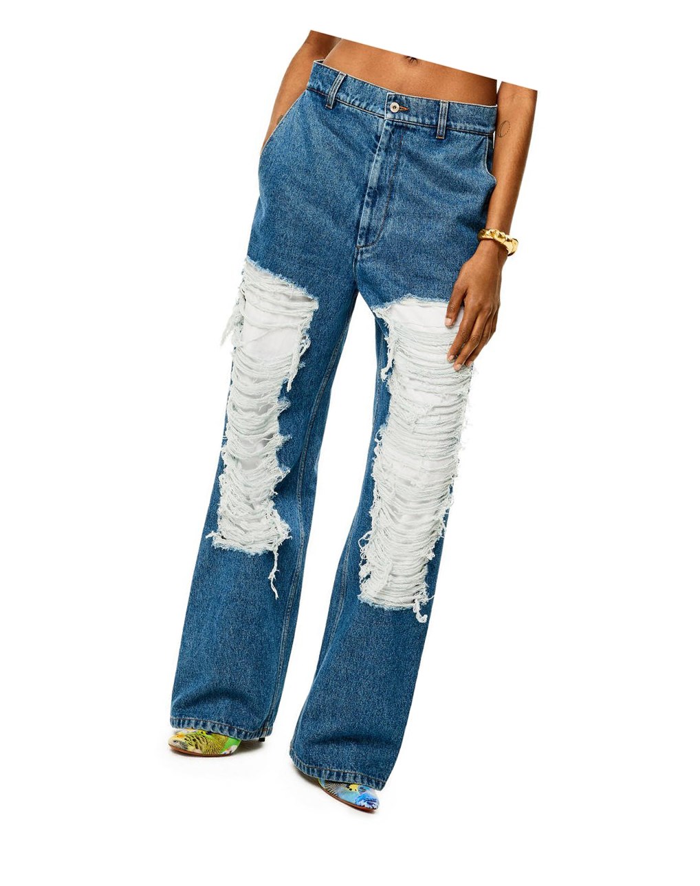 Loewe Ripped baggy jeans in denim Azules | DGKXF-0854