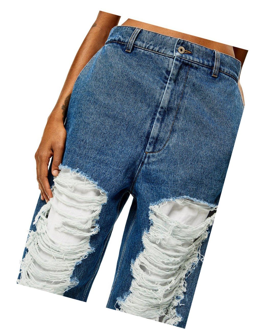 Loewe Ripped baggy jeans in denim Azules | DGKXF-0854