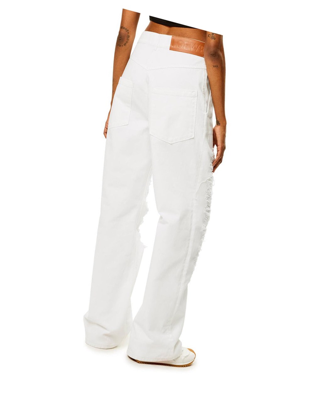 Loewe Ripped baggy jeans in denim Blancos | HUDNI-1390