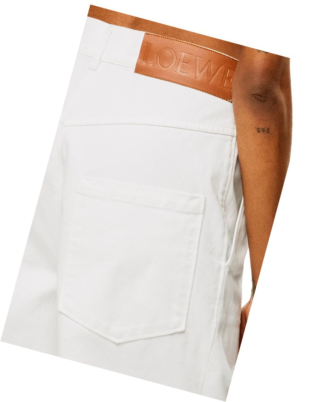 Loewe Ripped baggy jeans in denim Blancos | HUDNI-1390