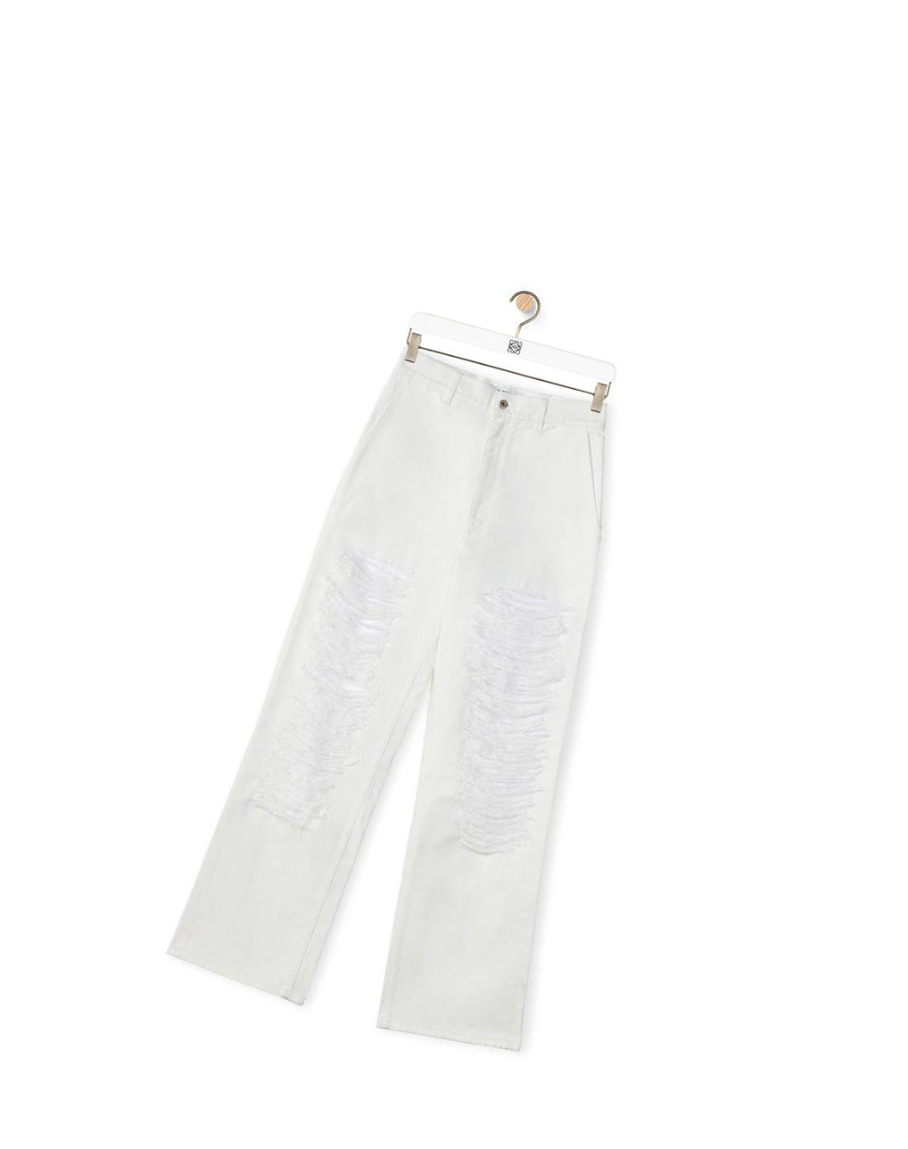 Loewe Ripped baggy jeans in denim Blancos | HUDNI-1390