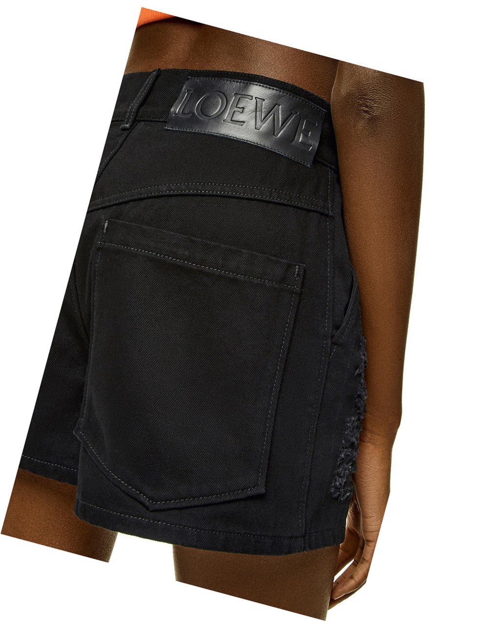 Loewe Ripped shorts in denim Negros | IGJFS-8630