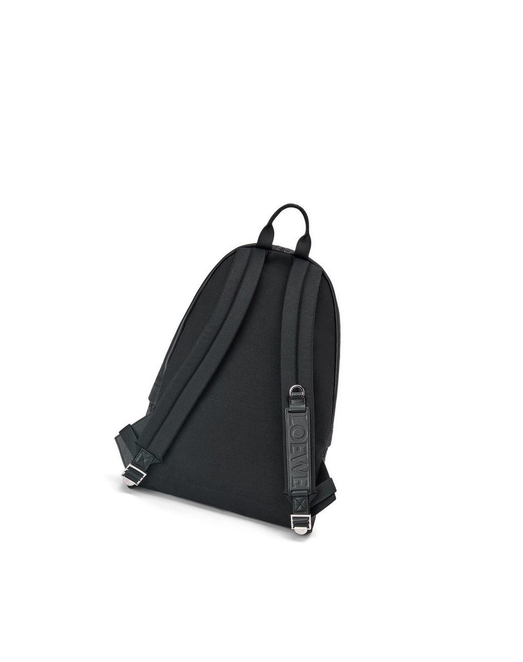 Loewe Round Slim Backpack in calfskin and Anagram jacquard Negros | XOCKA-8930
