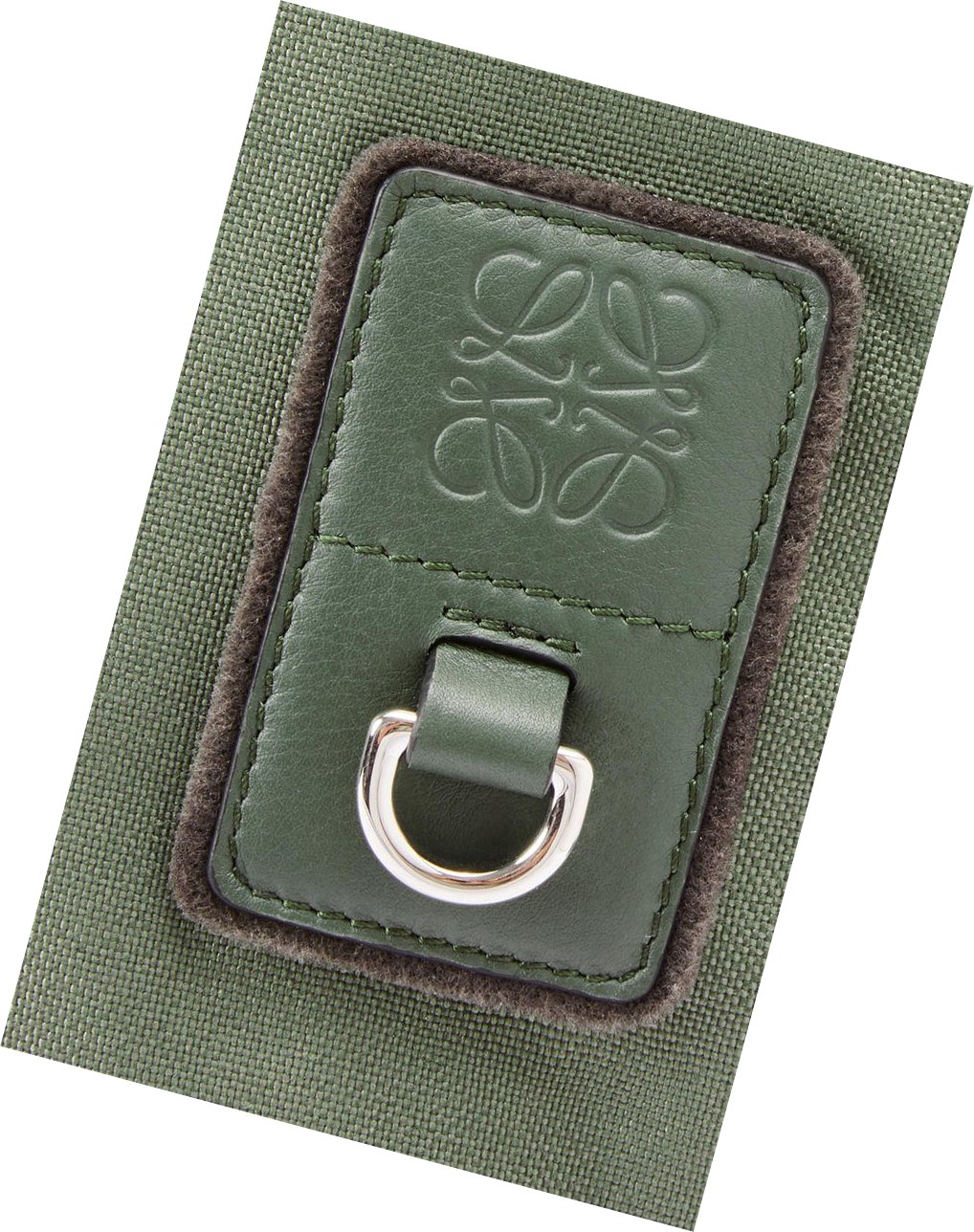 Loewe Round Slim Backpack in canvas and Anagram jacquard Kaki Verdes | GMWCU-3498
