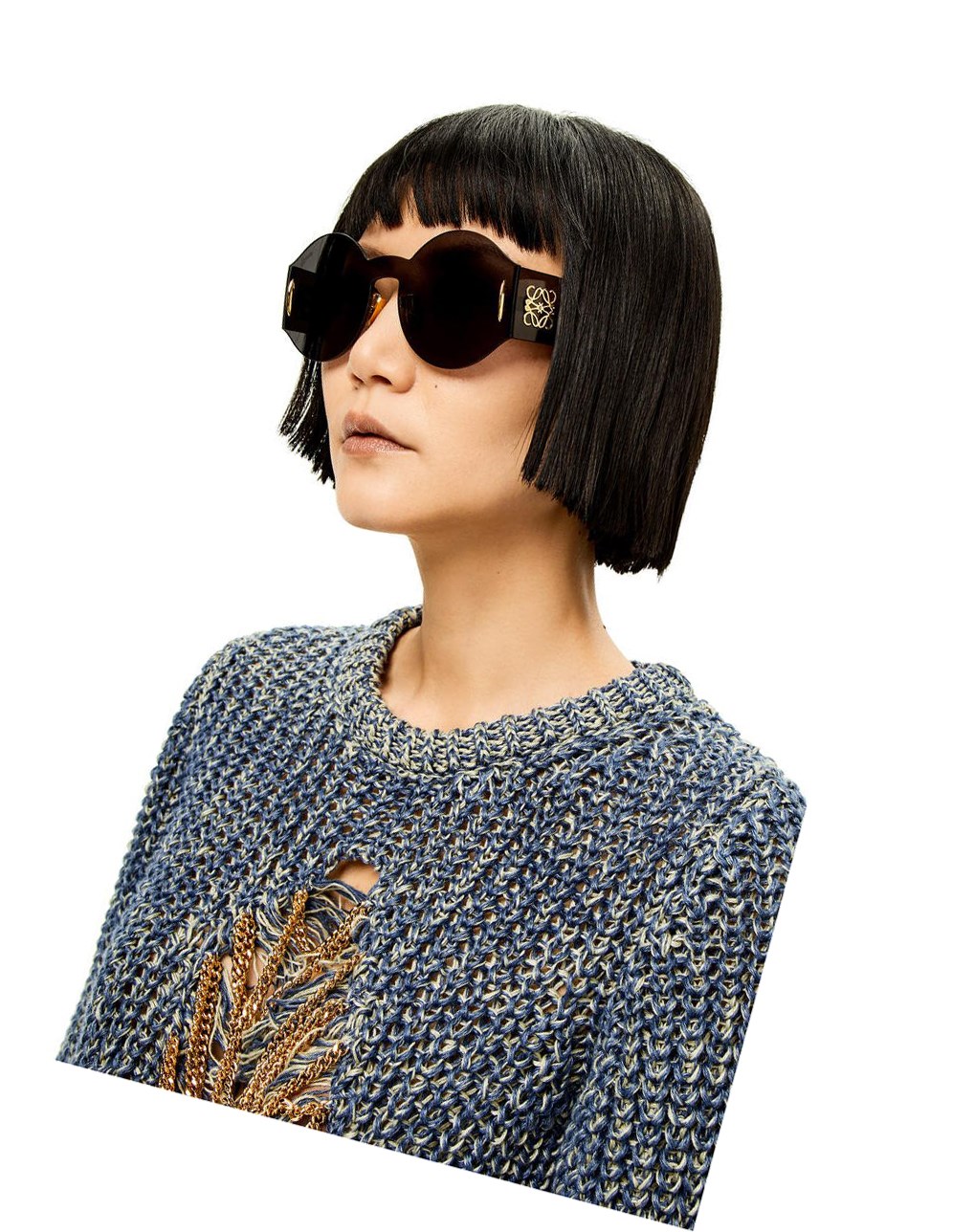 Loewe Round mask sunglasses in nylon Smoke | MINUQ-1657