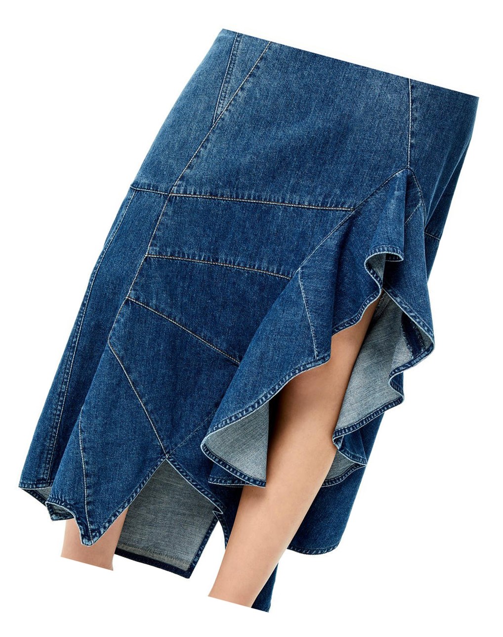 Loewe Ruffle skirt in denim Azules | IHBEQ-1345