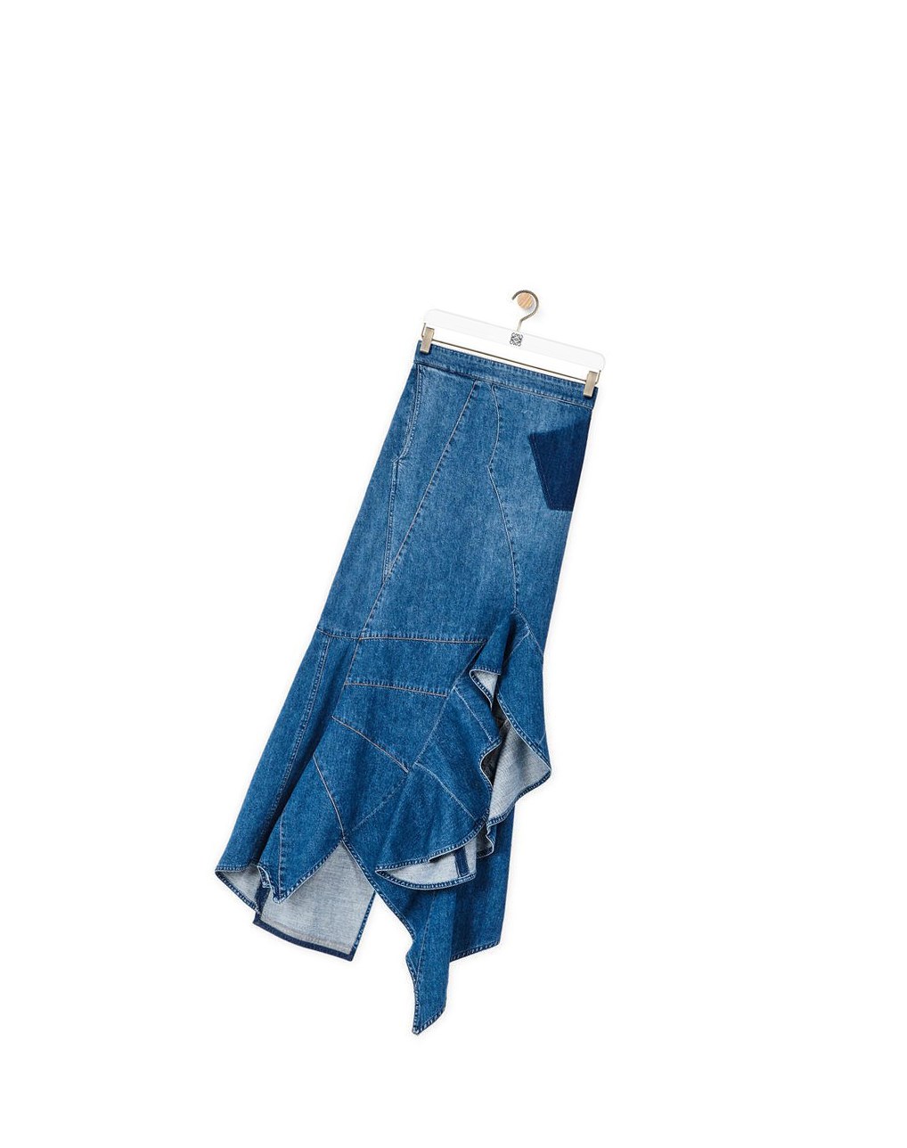 Loewe Ruffle skirt in denim Azules | IHBEQ-1345