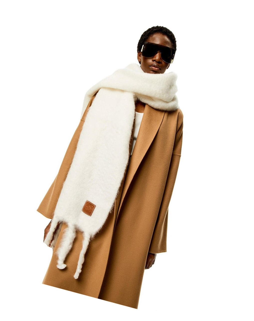 Loewe Scarf in mohair and wool Blancos | QFBJG-8267