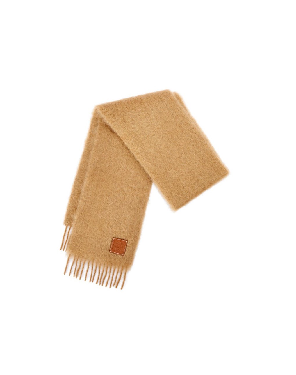 Loewe Scarf in wool and mohair Camel | NUKXR-0479