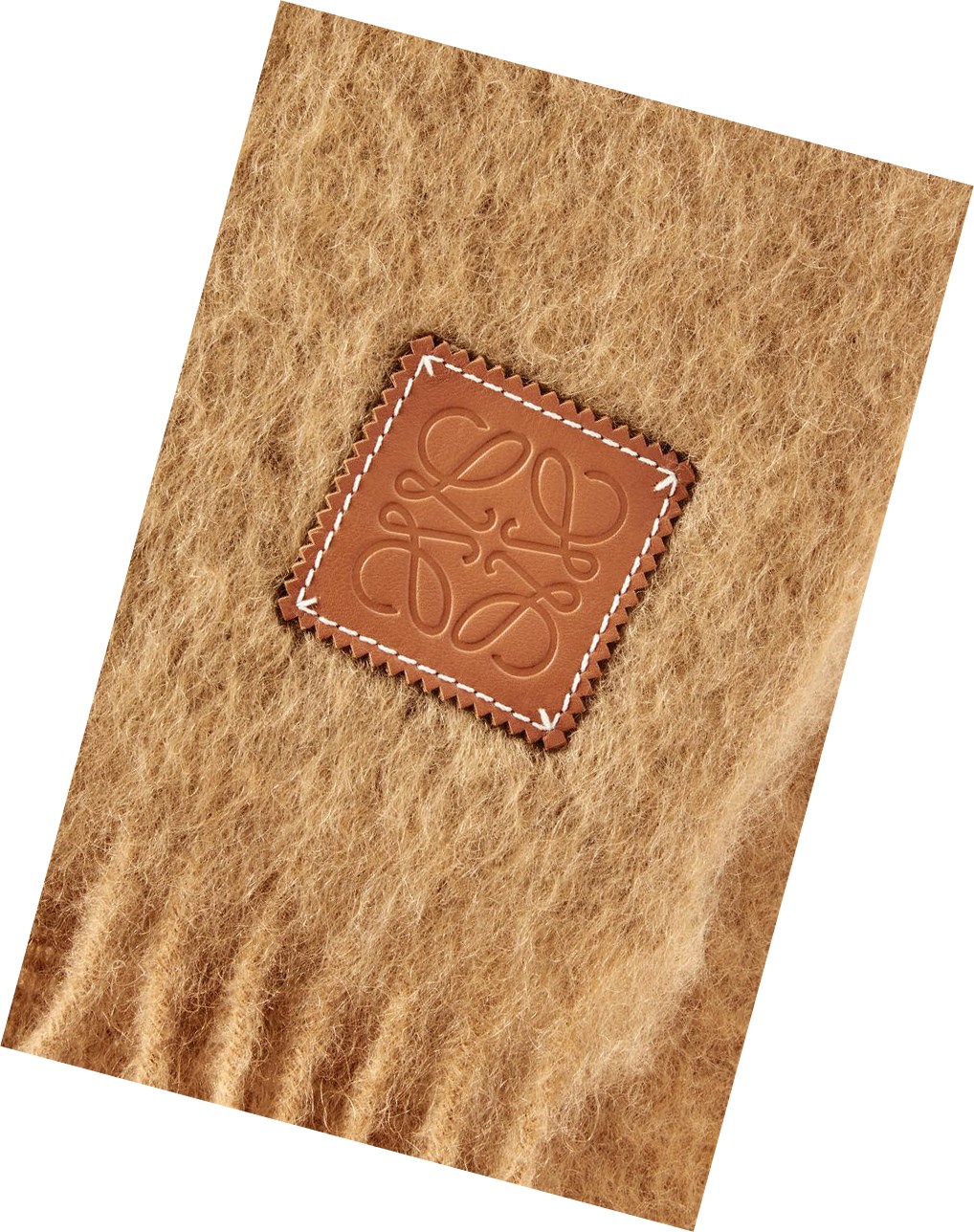 Loewe Scarf in wool and mohair Camel | NUKXR-0479