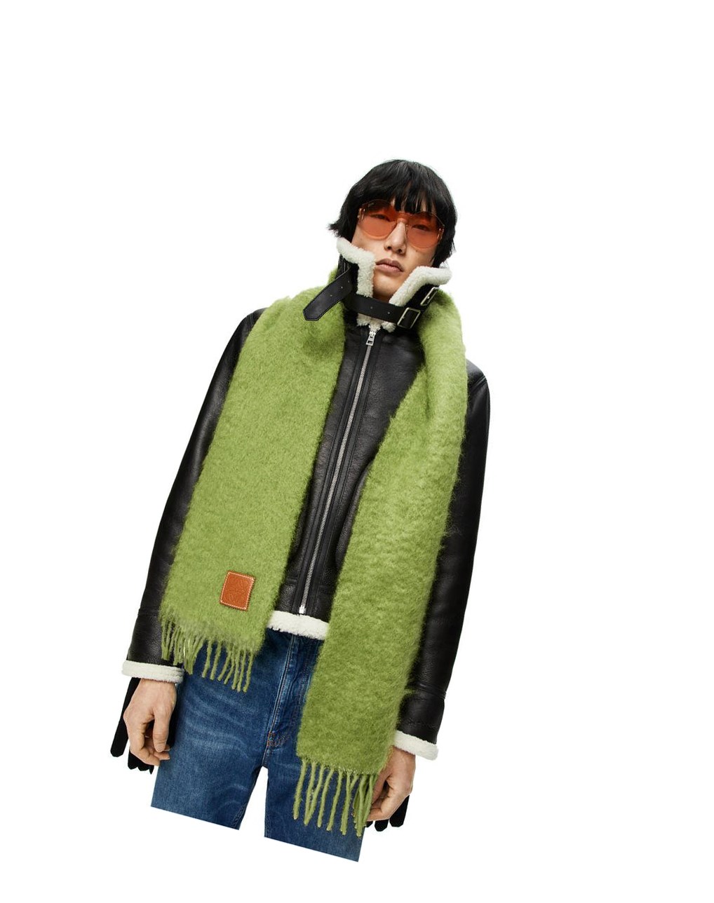 Loewe Scarf in wool and mohair Verdes | QSFVB-5931