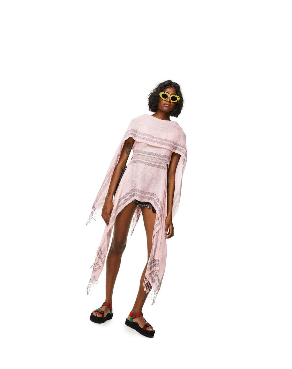 Loewe Scarf top in linen and cotton Dahlia | EBUMQ-9065