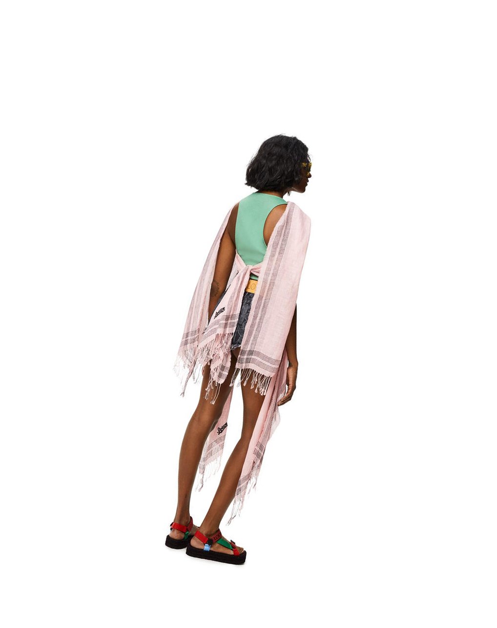 Loewe Scarf top in linen and cotton Dahlia | EBUMQ-9065