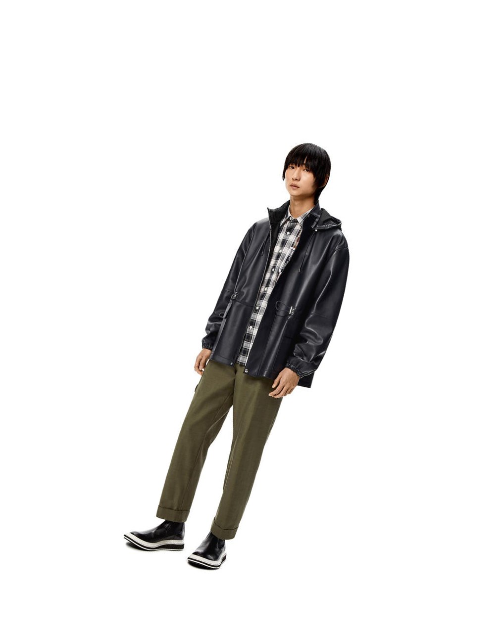 Loewe Senderismo jacket in nappa Azul Marino Negros | BHQRA-5012