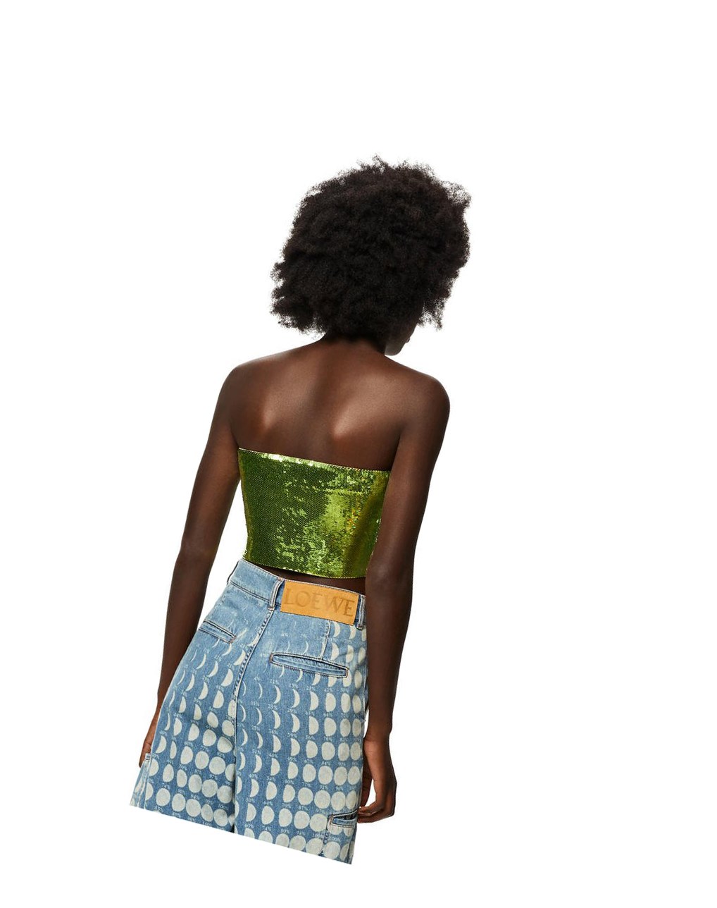 Loewe Sequin bustier top in viscose Verdes | PTUMA-6049