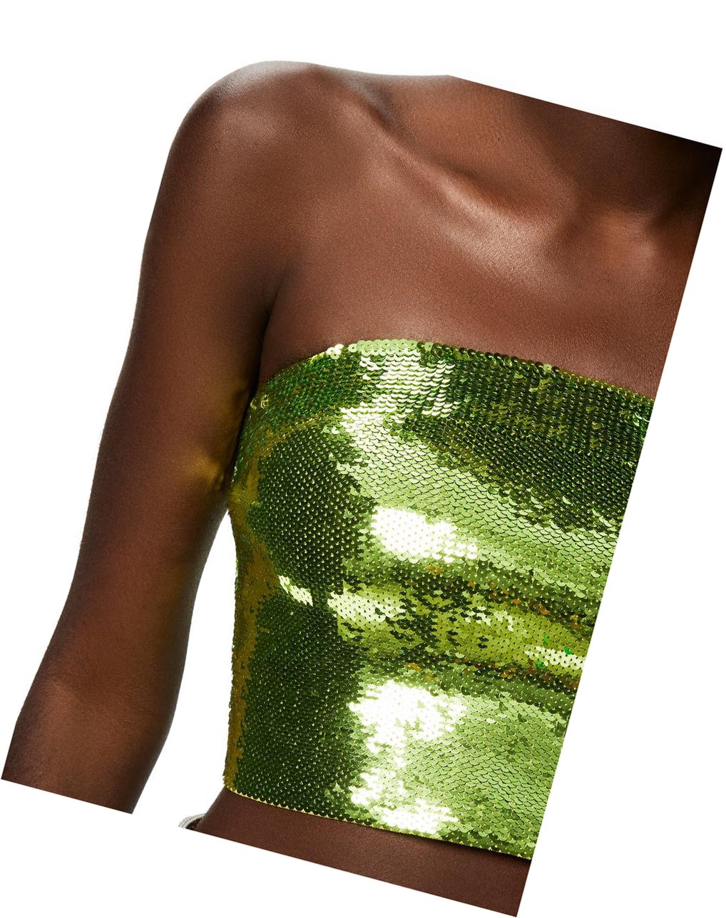 Loewe Sequin bustier top in viscose Verdes | PTUMA-6049