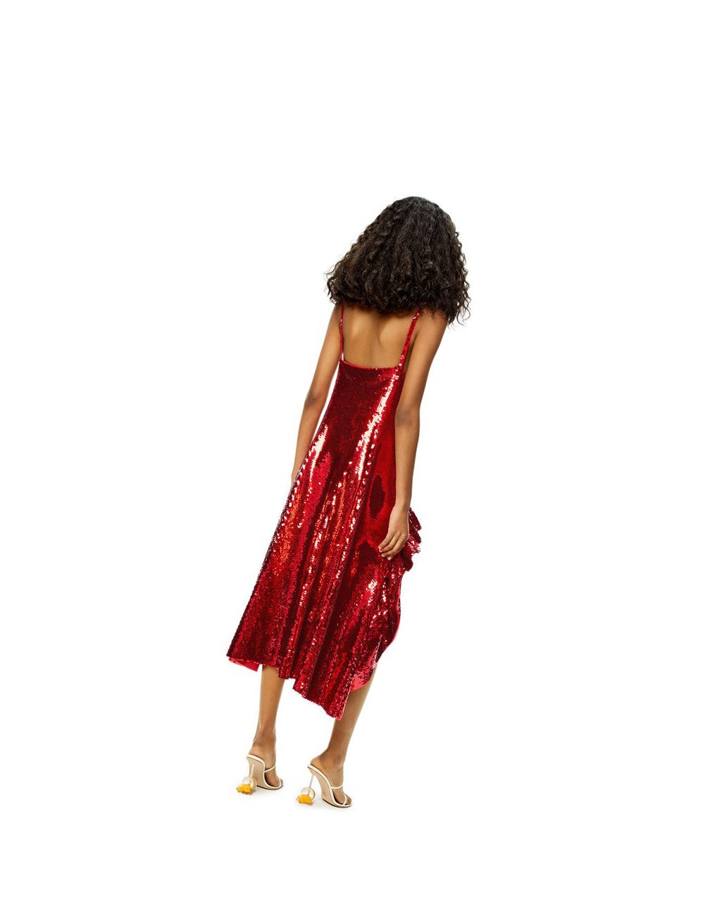 Loewe Sequin ruffle dress in wool Rojos | XHWTI-3916