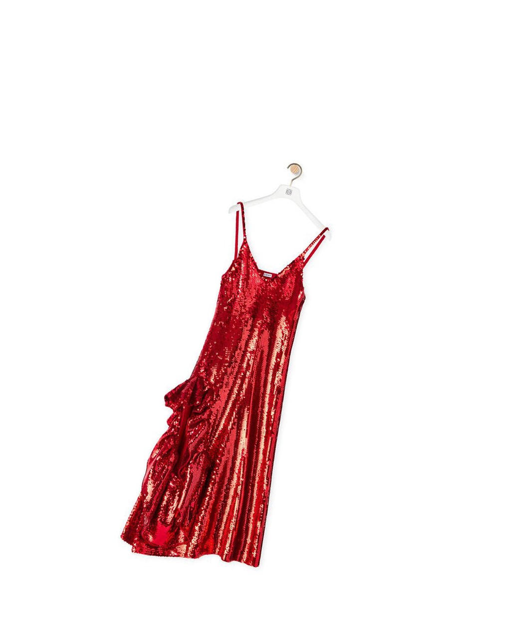 Loewe Sequin ruffle dress in wool Rojos | XHWTI-3916
