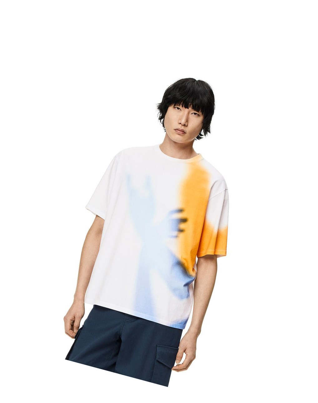 Loewe Shadow print T-shirt in cotton Blancos | TJBNG-4217