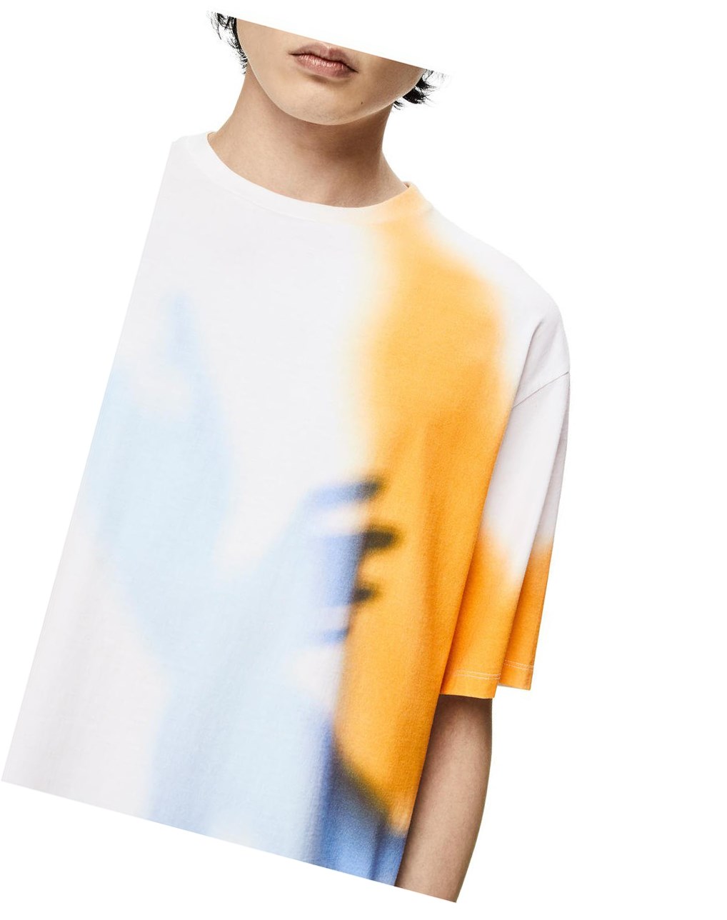 Loewe Shadow print T-shirt in cotton Blancos | TJBNG-4217