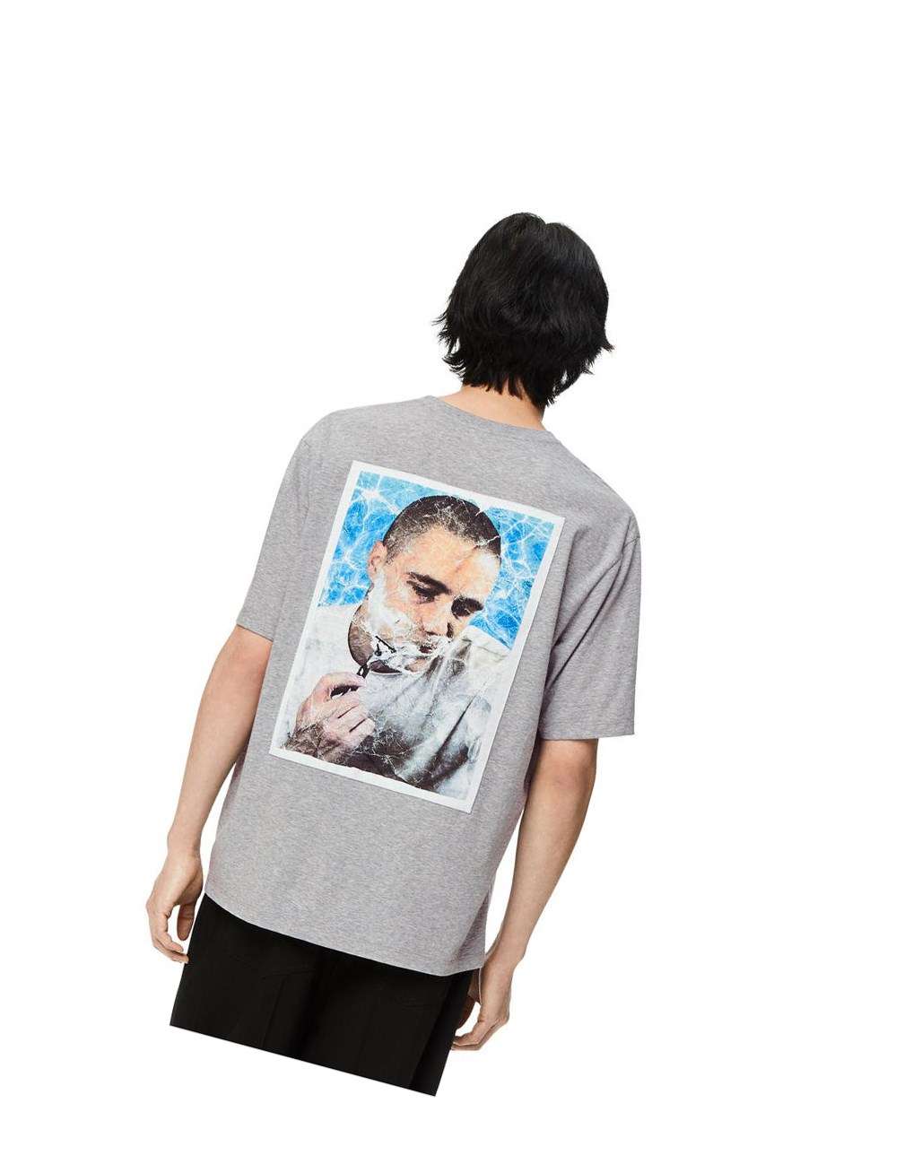 Loewe Shaving print T-shirt in cotton Grises | LUYWI-1376